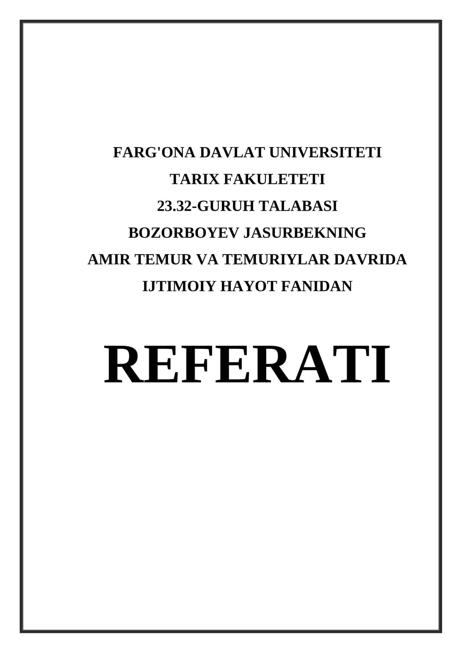 Amir Temur davrida xonlar faoliyati 1
