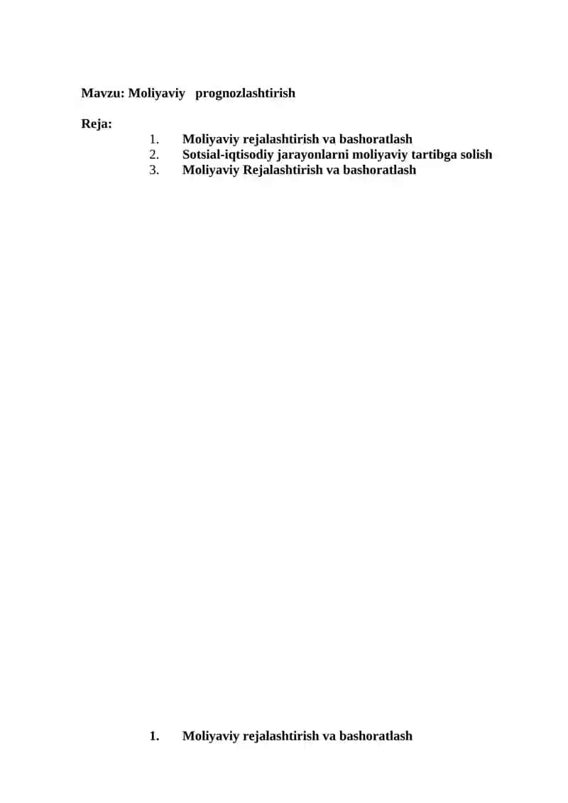 Moliyaviy prognozlashtirish