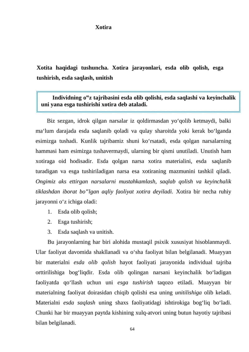 Xotira 1