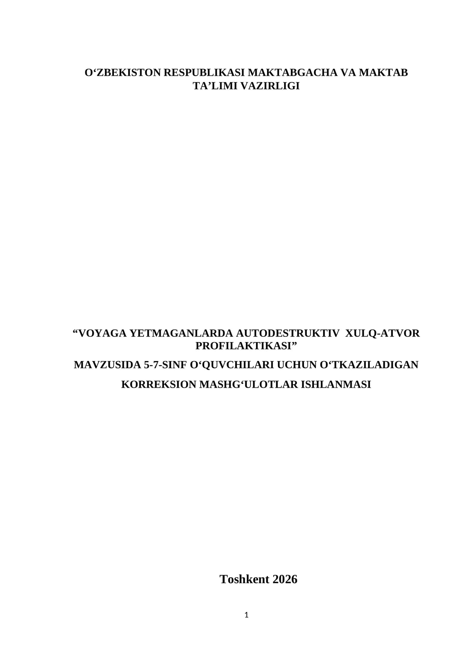 KORREKSION MASHGʻULOTLAR ISHLANMASI 5-7 sinflar 1
