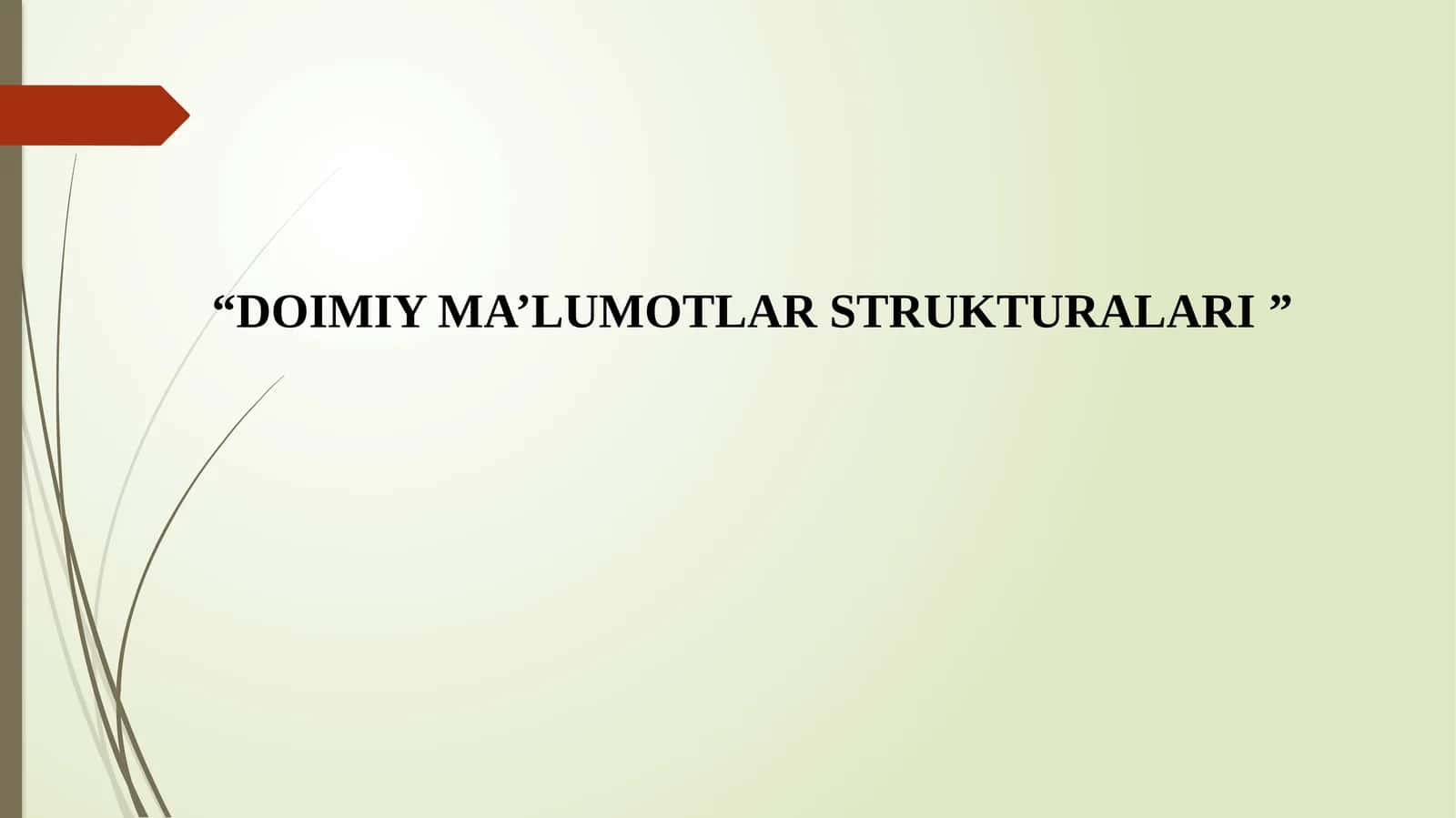 Doimiy ma'lumotlar strukturasi 1