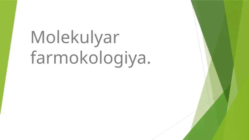 Molekulyar farmokologiya 1