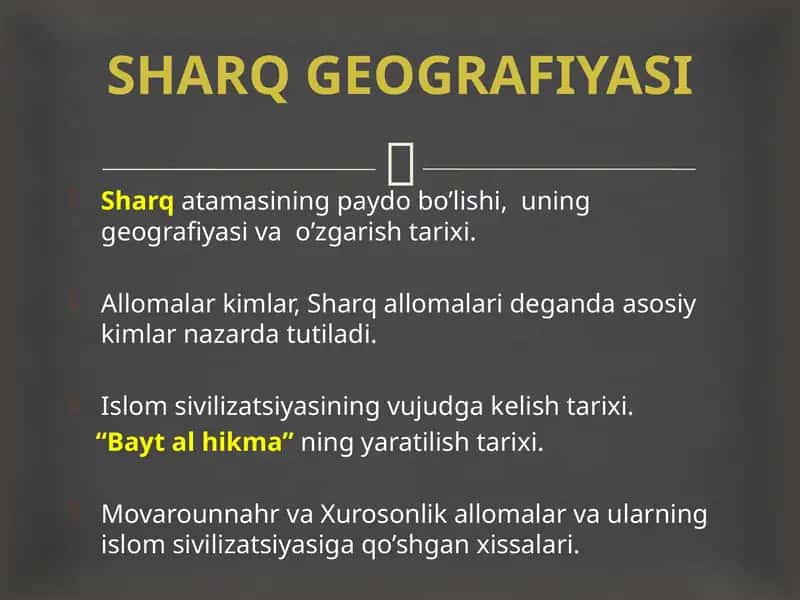 SHARQ GEOGRAFIYASI 1