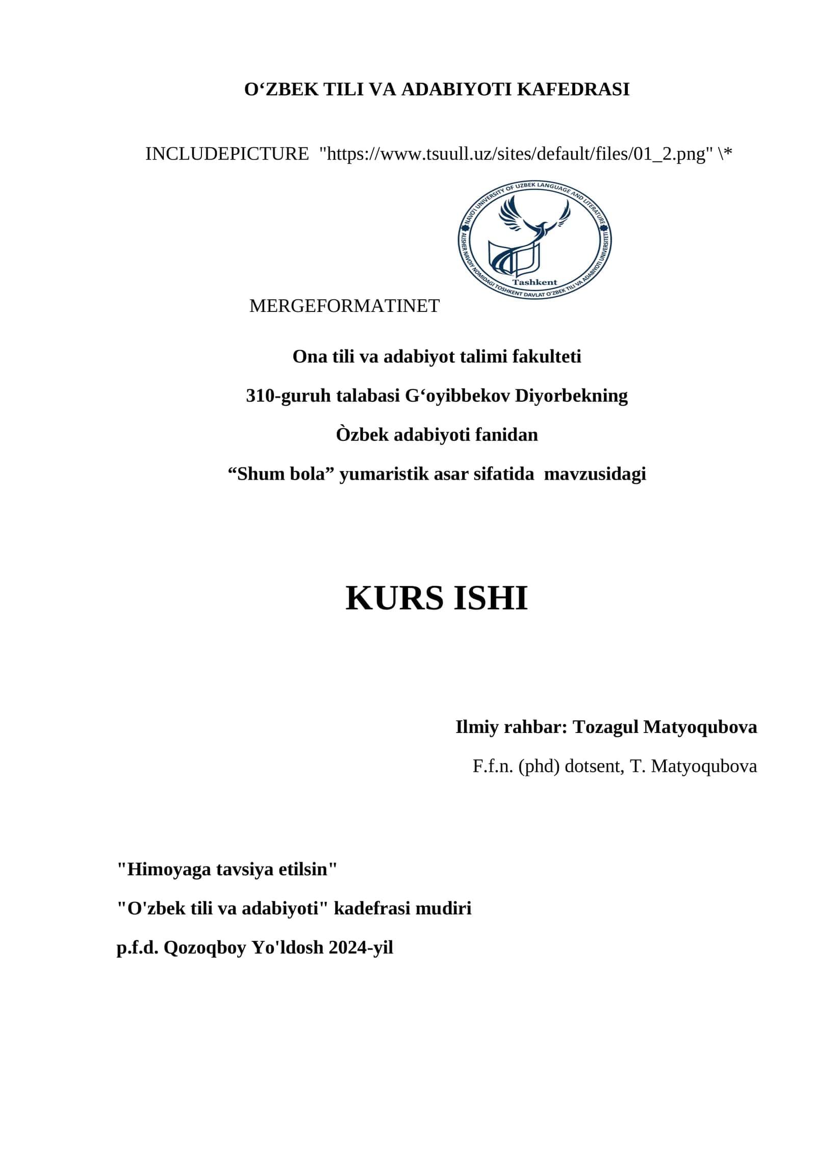 O‘zbek Tili va Adabiyoti Kafedrasi 1