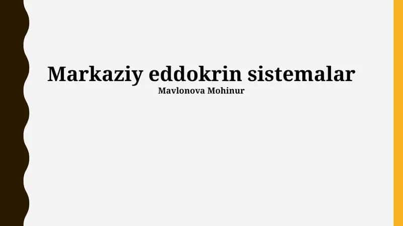 Markaziy eddokrin sistemalar 1
