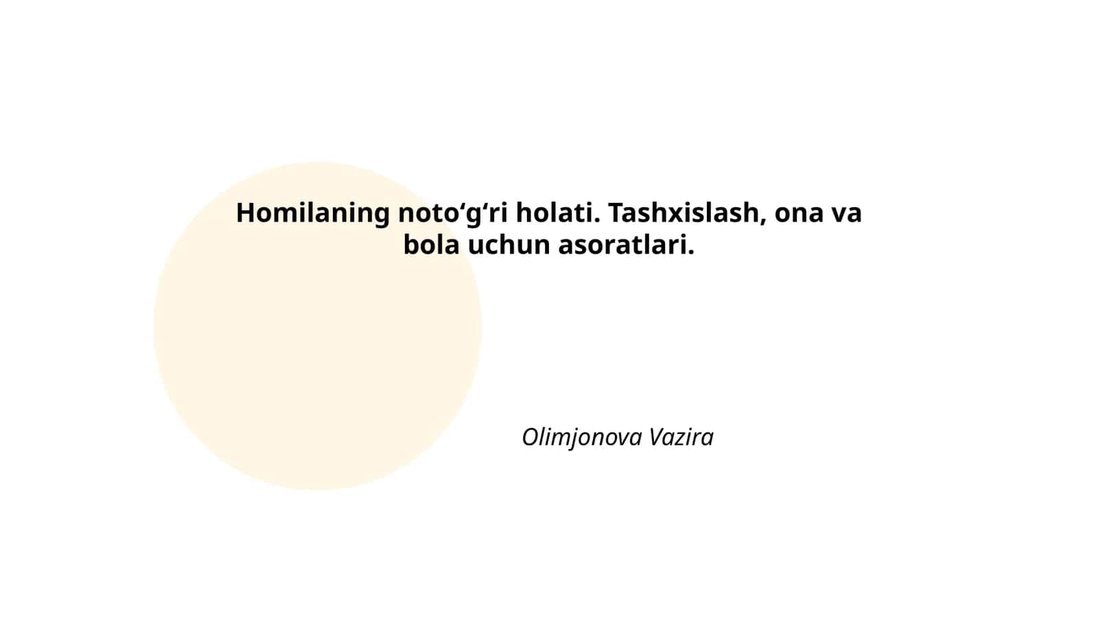 Homilaning notoʻgʻri holati 1