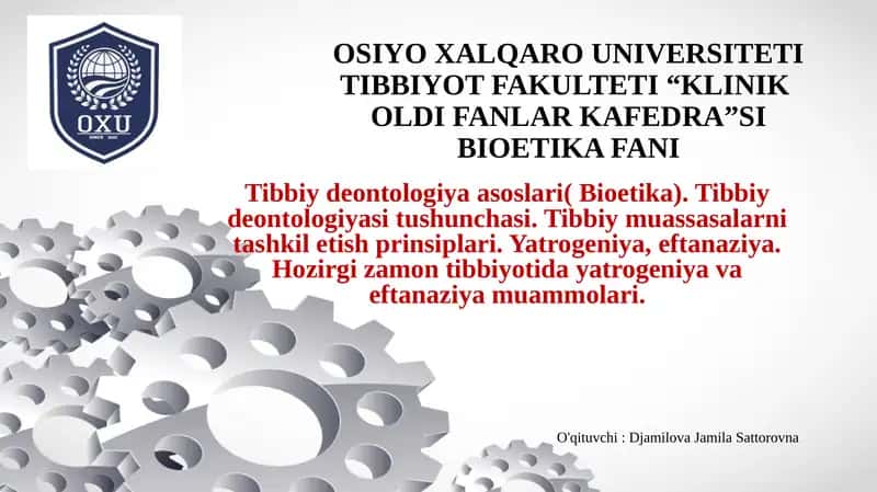 Tibbiydeontologiyaasoslari(Bioetika) 1