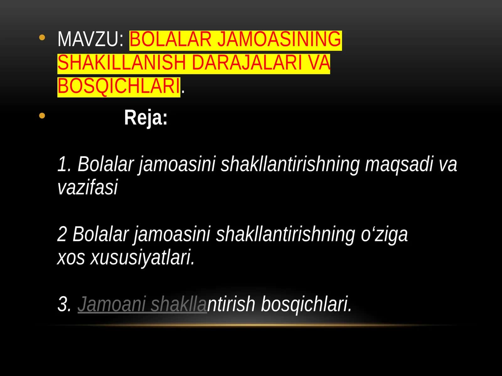 BOLALAR JAMOASINING SHAKILLANISH DARAJALARI VA BOSQICHLARI 1