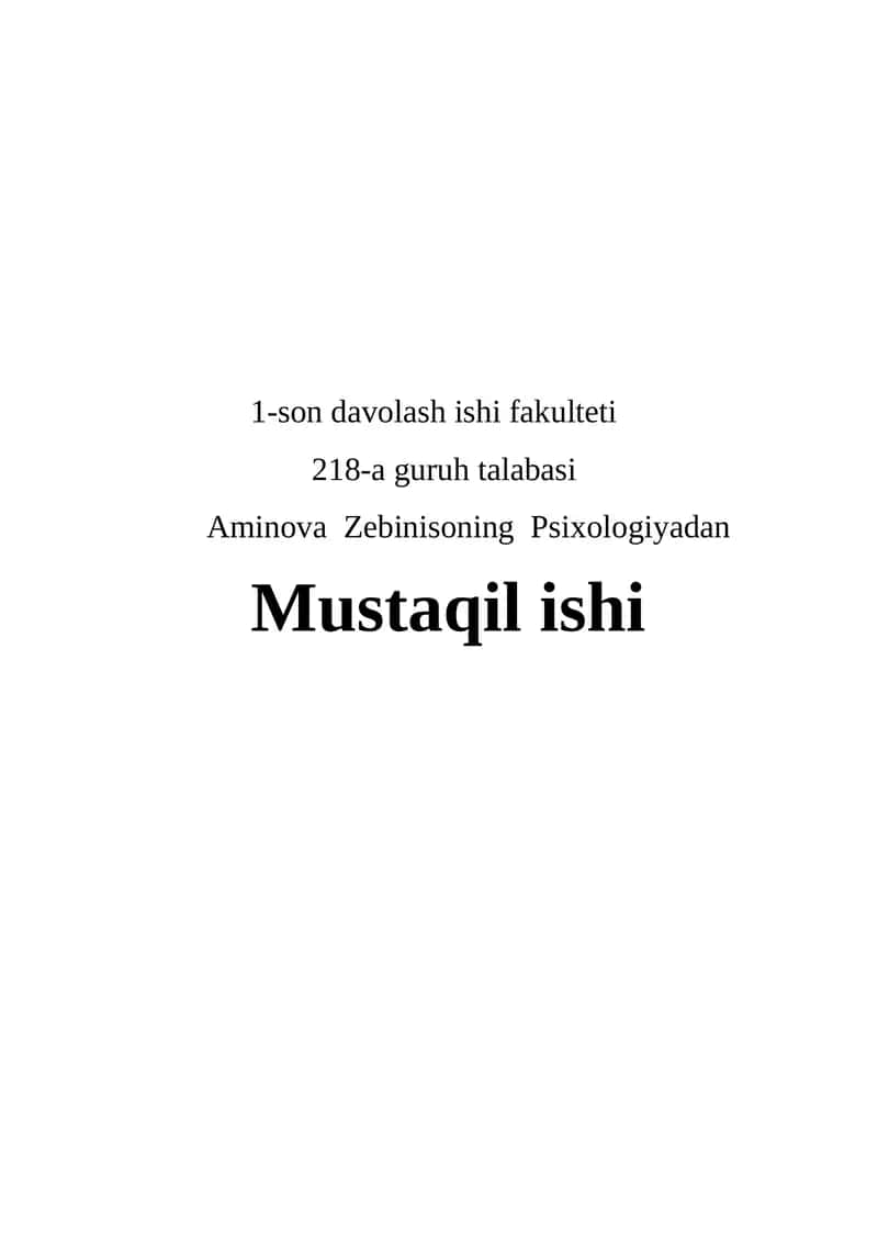 Psixologiyadan Muloqat 1