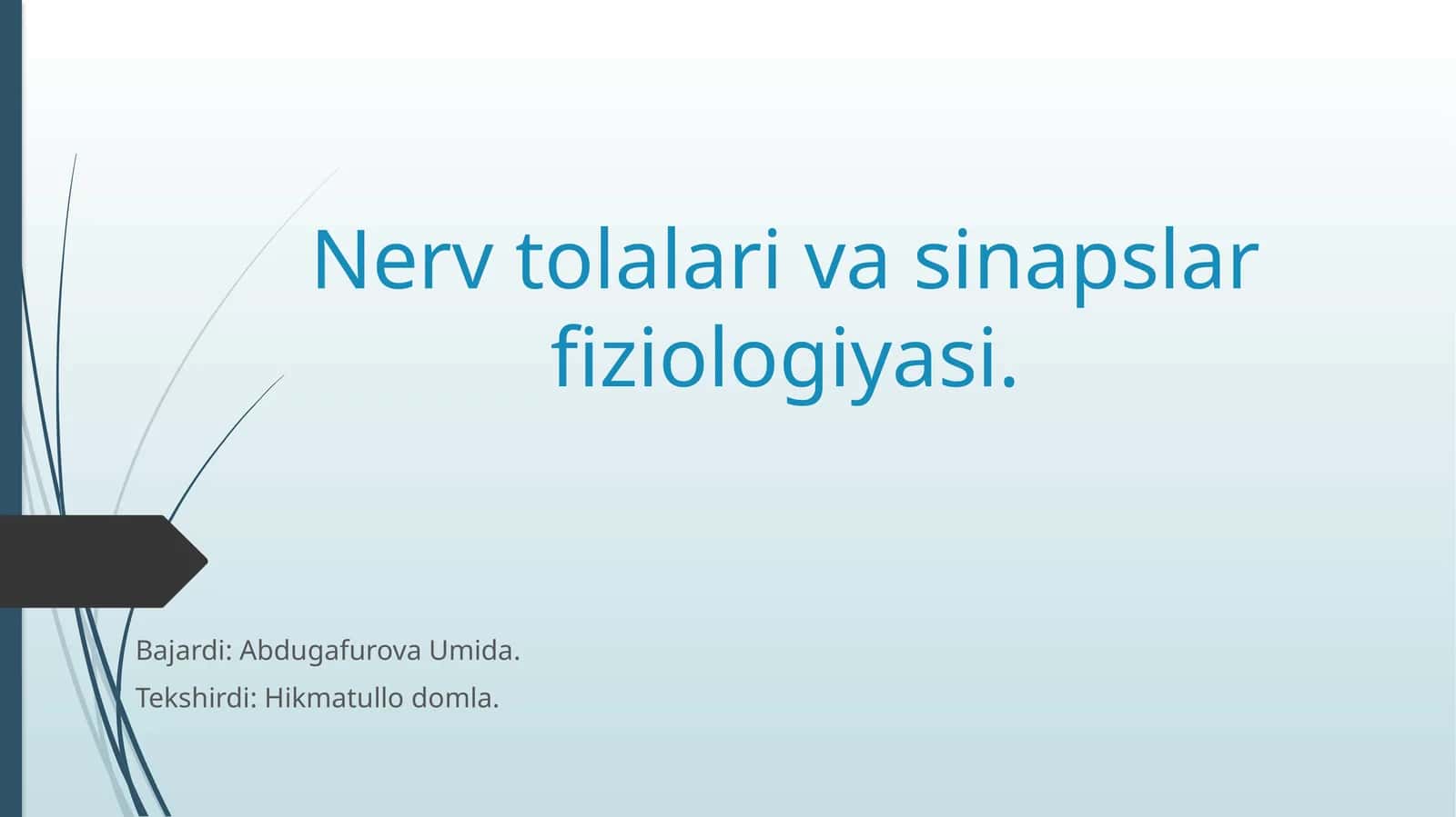 Nerv tolalari va sinapslar fiziologiyasi 1