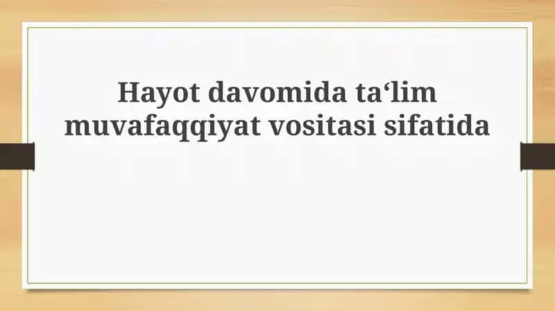 Umr bo'yi o'qish: Ta'rif va afzalliklari