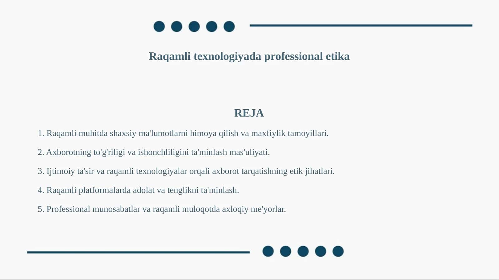Raqamli texnologiyada professional etika 1