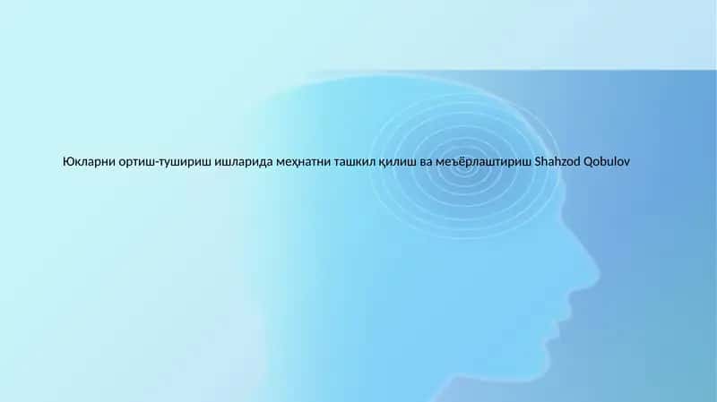 Yuklash va tushirish operatsiyalarida mehnatni tashkil etish 1