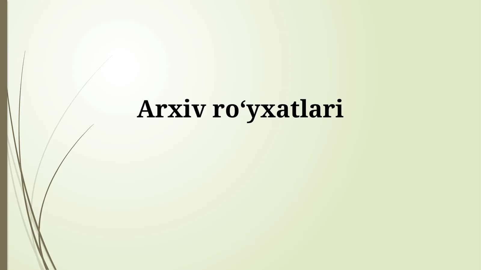 Arxiv Ro'yxatlari va ilmiy tadqiqotlar 1