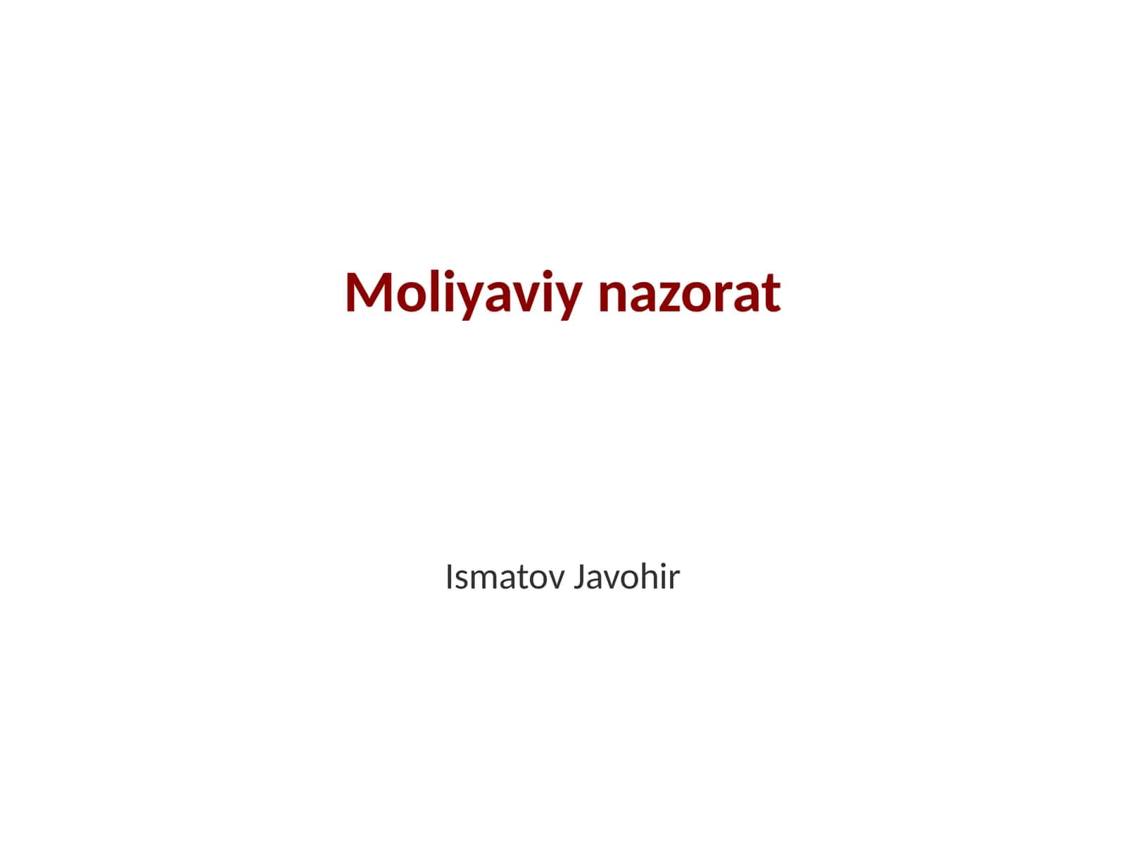 Moliyaviy nazorat 1