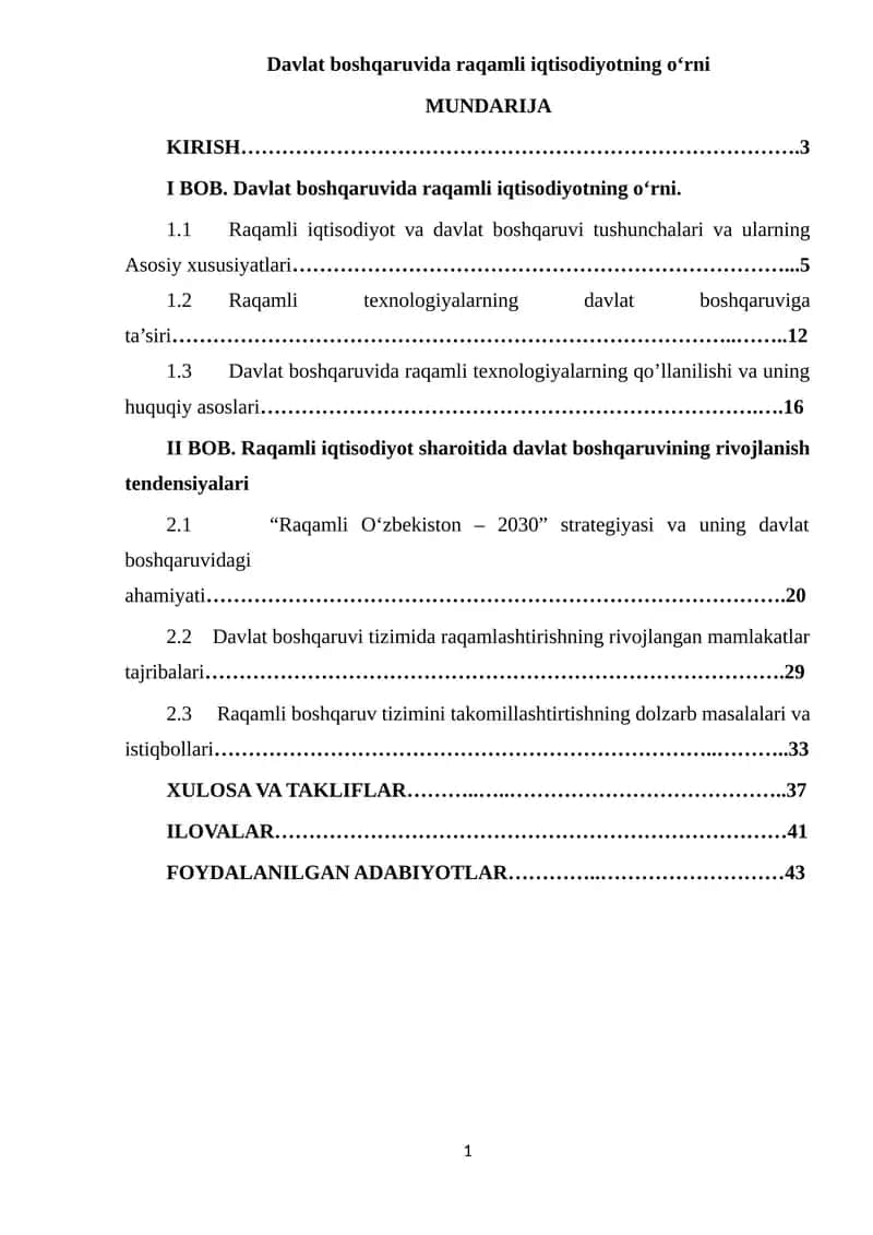 Raqamli iqtisodiyotning o‘rni 1