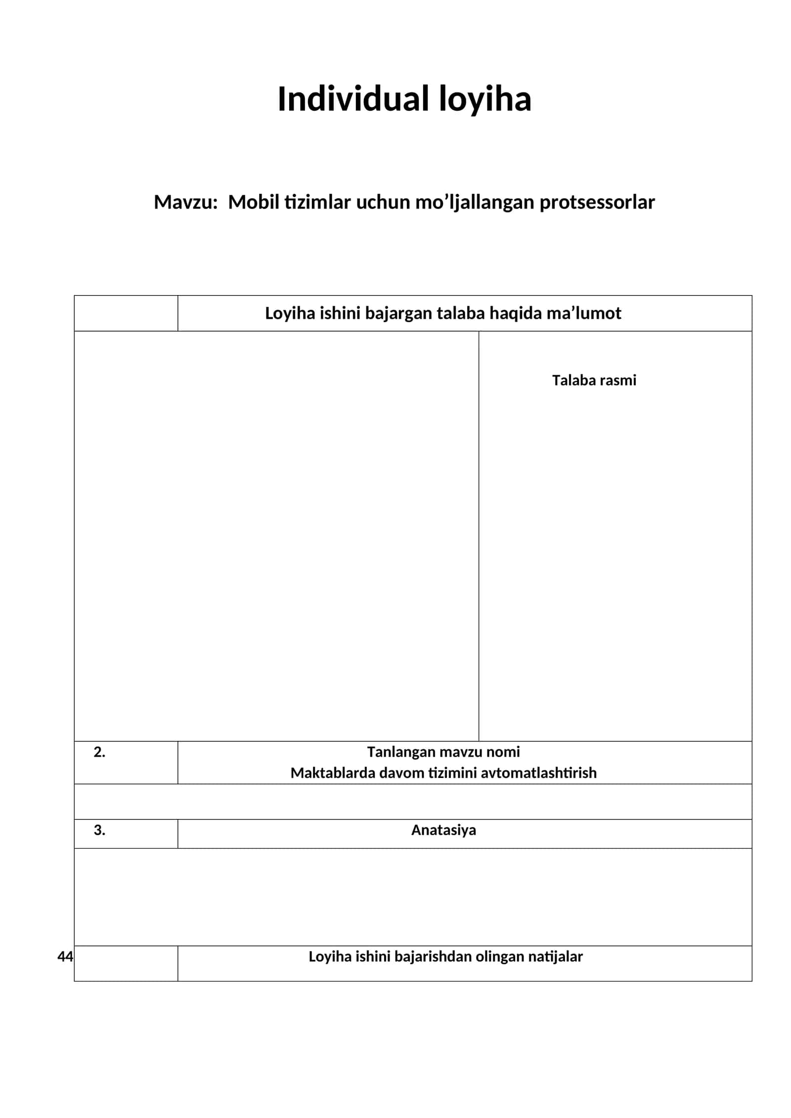Mobil tizimlar uchun mo’ljallangan protsessorlar 1