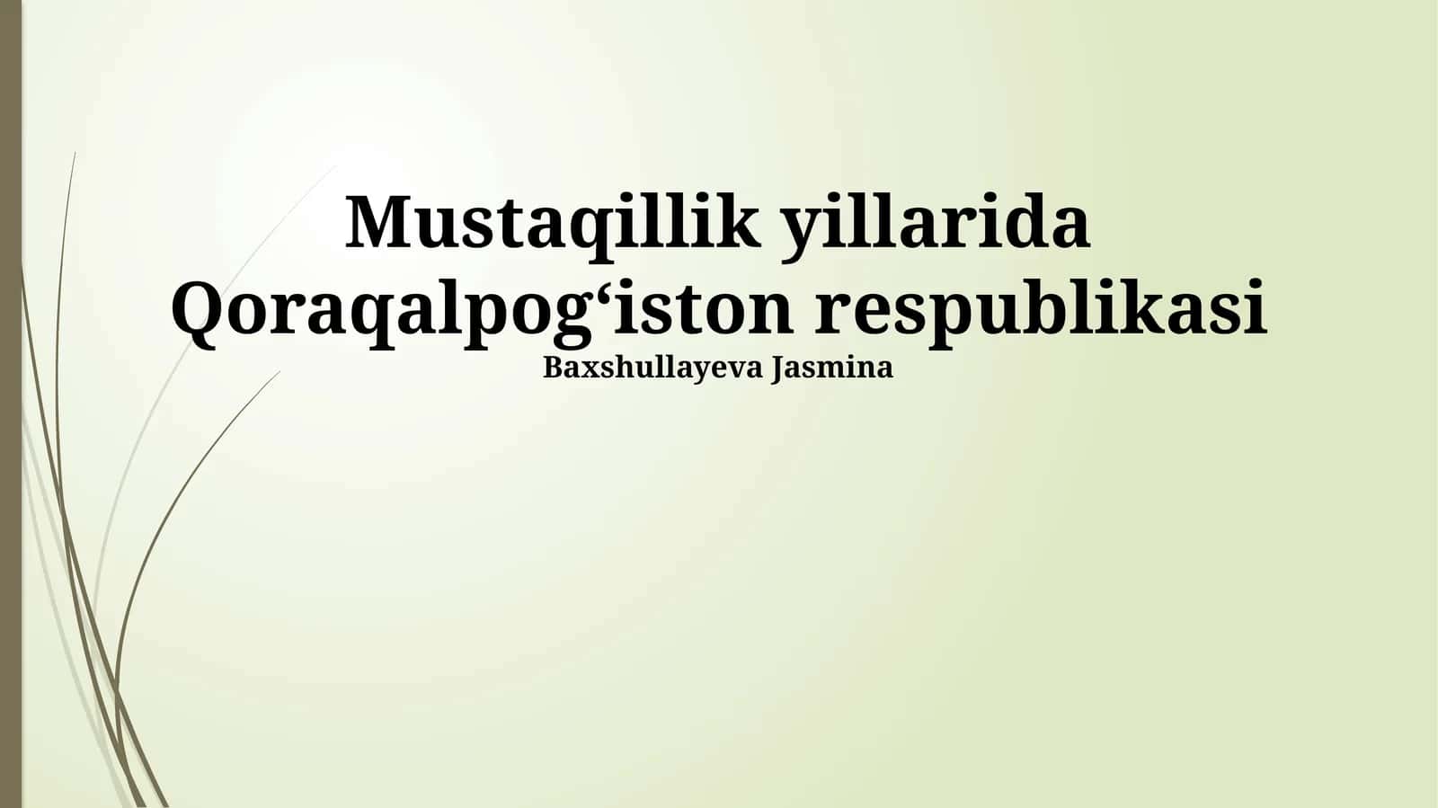Mustaqillik Yillarida Qoraqalpog'iston Respublikasining Ijtimoiy-Madaniy Hayoti 1