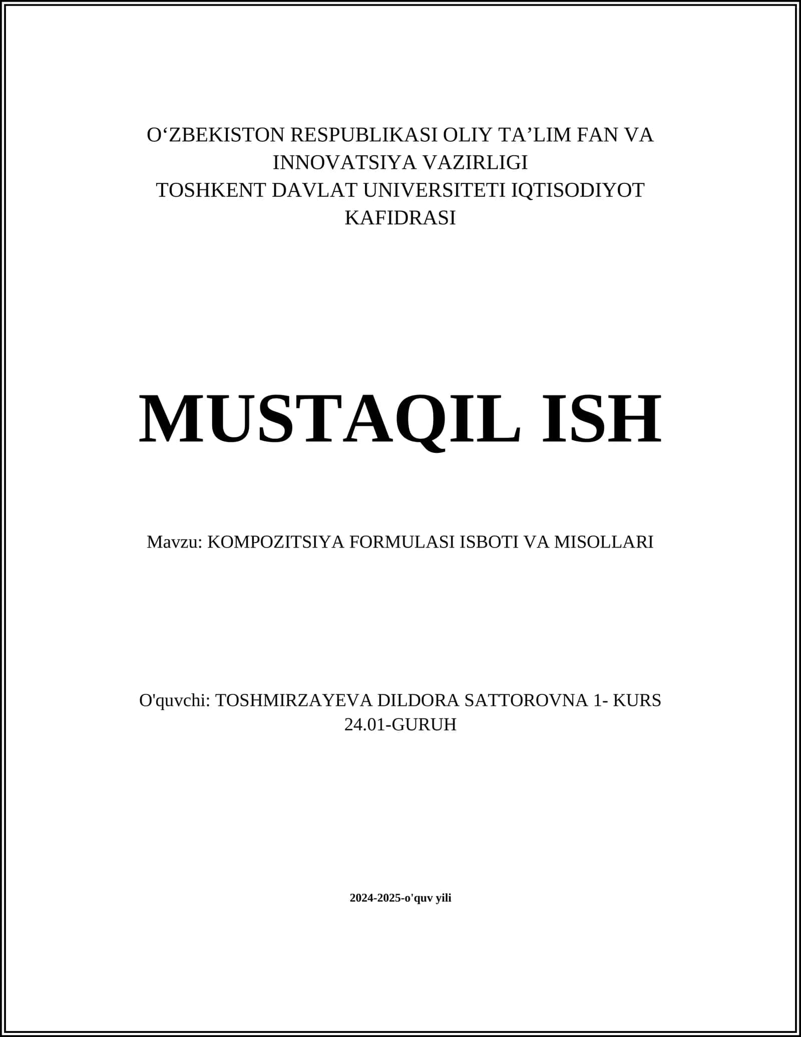 KOMPOZITSIYA FORMULASI ISBOTI VA MISOLLARI 1