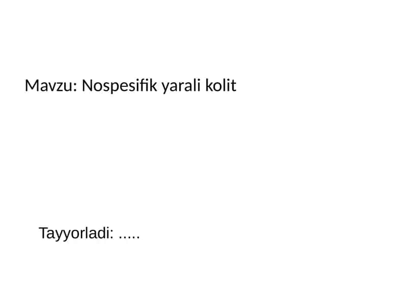 Nospesifik yarali kolit 1