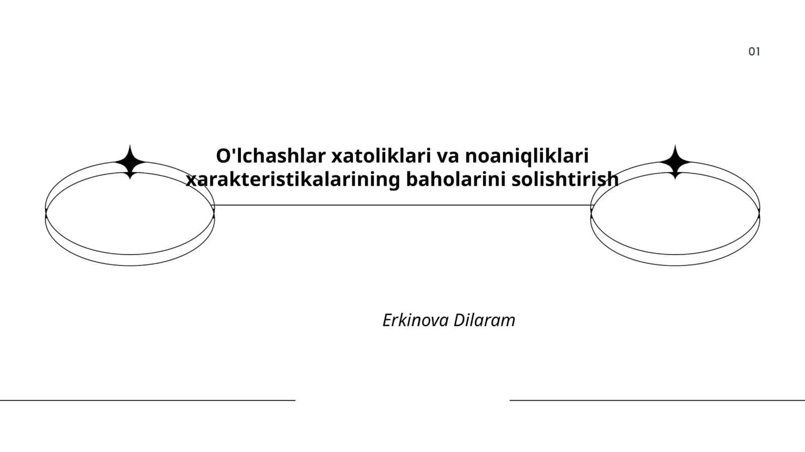 O'lchashlar xatoliklari va noaniqliklari xarakteristikalarining baholarini solishtirish 1