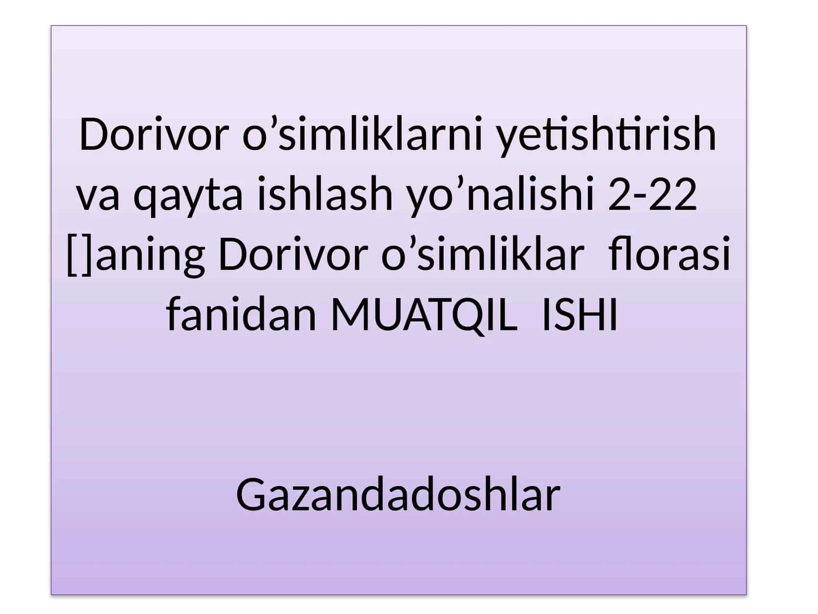 Gazandadoshlar 1