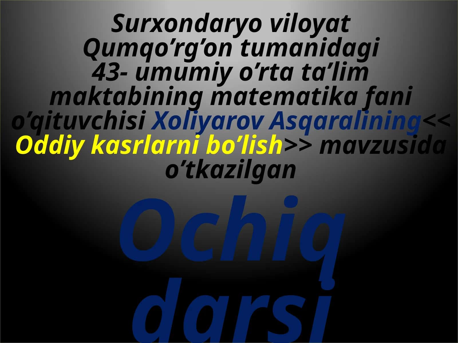 Oddiy kasrlarni bo'lish 1