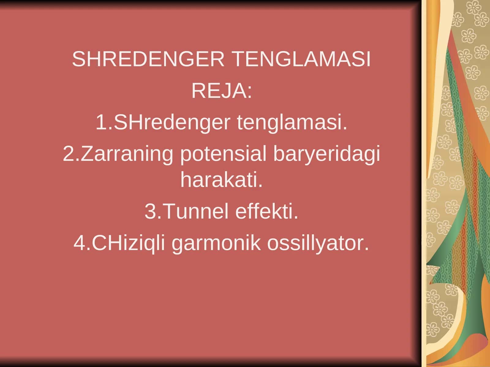 SHREDENGER TENGLAMASI 1
