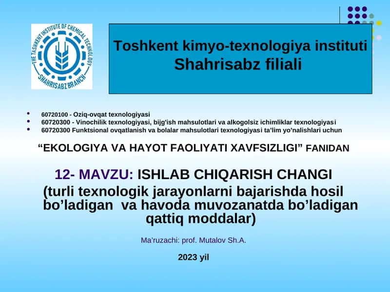 ISHLAB CHIQARISH CHANGI 1