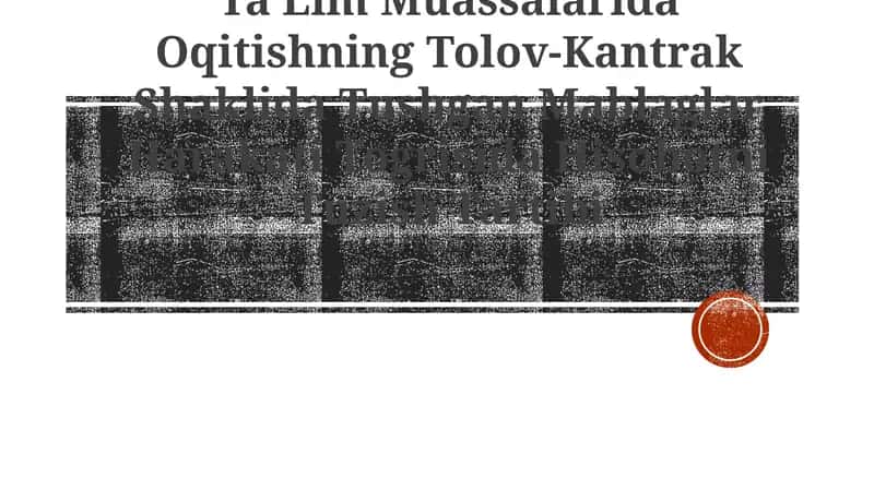 Ta'Lim Muassalarida Oqitishning Tolov-Kantrak Shaklida Tushgan Mablaglar Harakati Togrisida Hisobotni Tuzish Tartibi 1