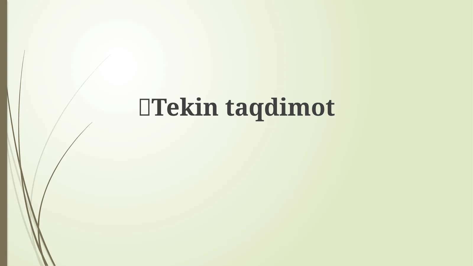 Tekin Taqdimot 1