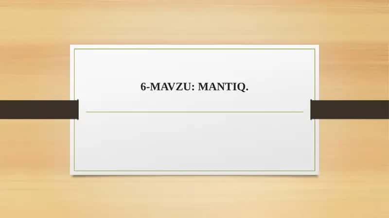 Mantiq 1