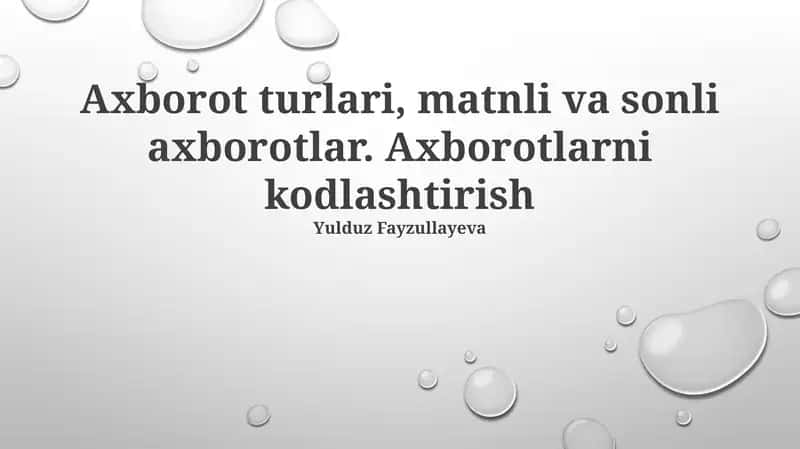 Matn va Raqamli Ma'lumotlar 1