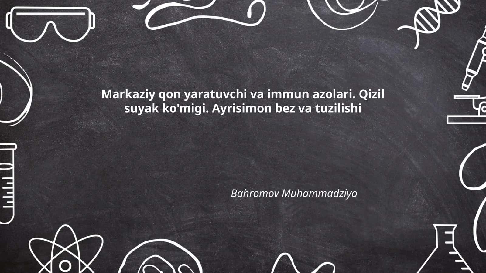 Qizil suyak ko'migi. Ayrisimon bez va tuzilishi 1