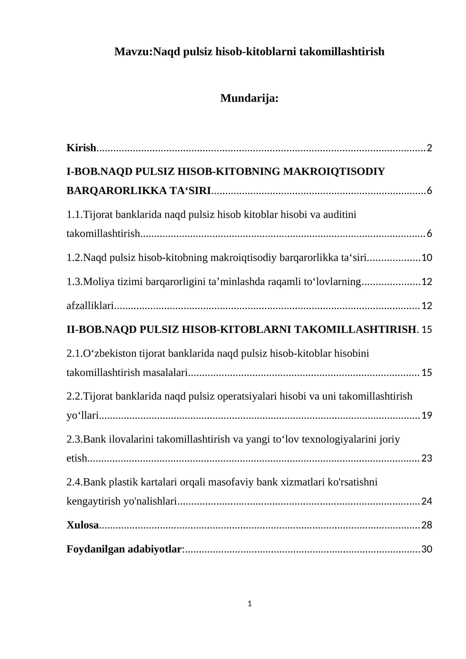 Naqd pulsiz hisob-kitoblarni takomillashtirish 1