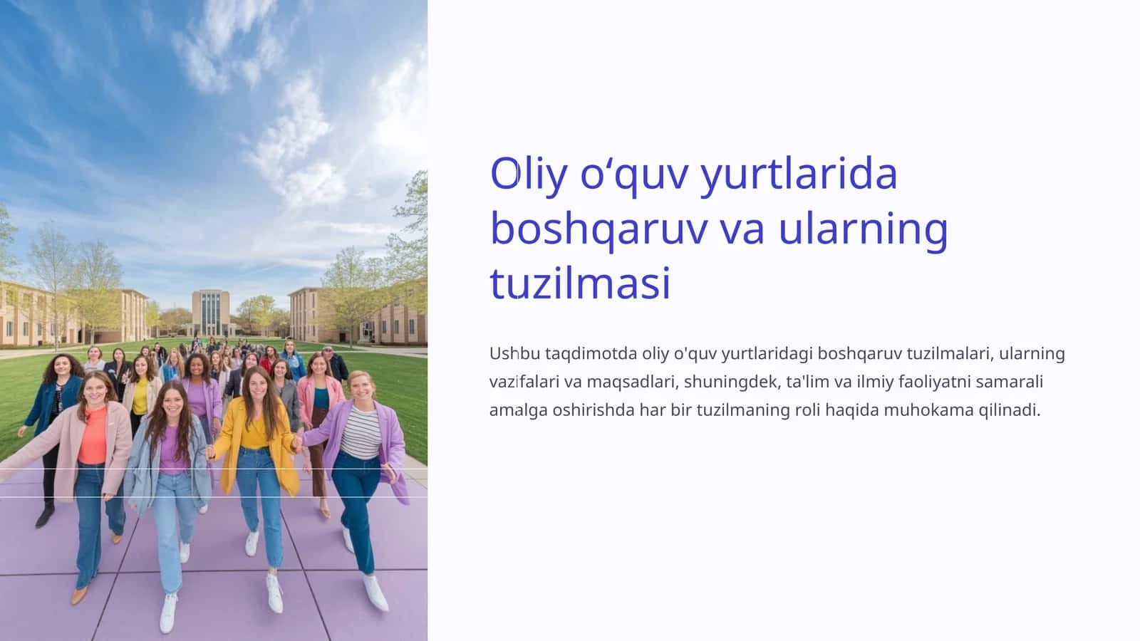 Oliy o'quv yurtlarida boshqaruv va ularning tuzilmasi 1