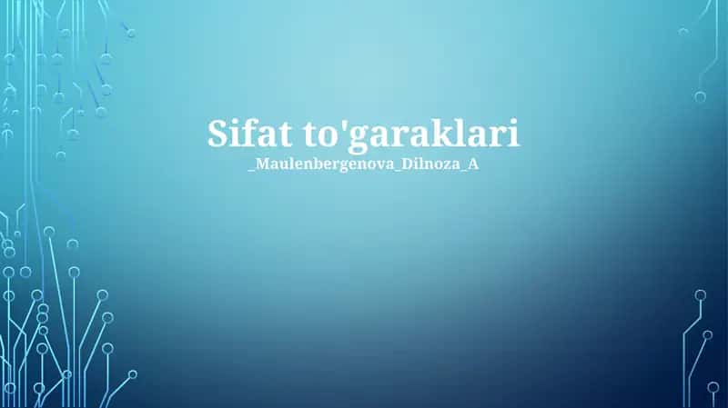 Sifat to'garaklari 1