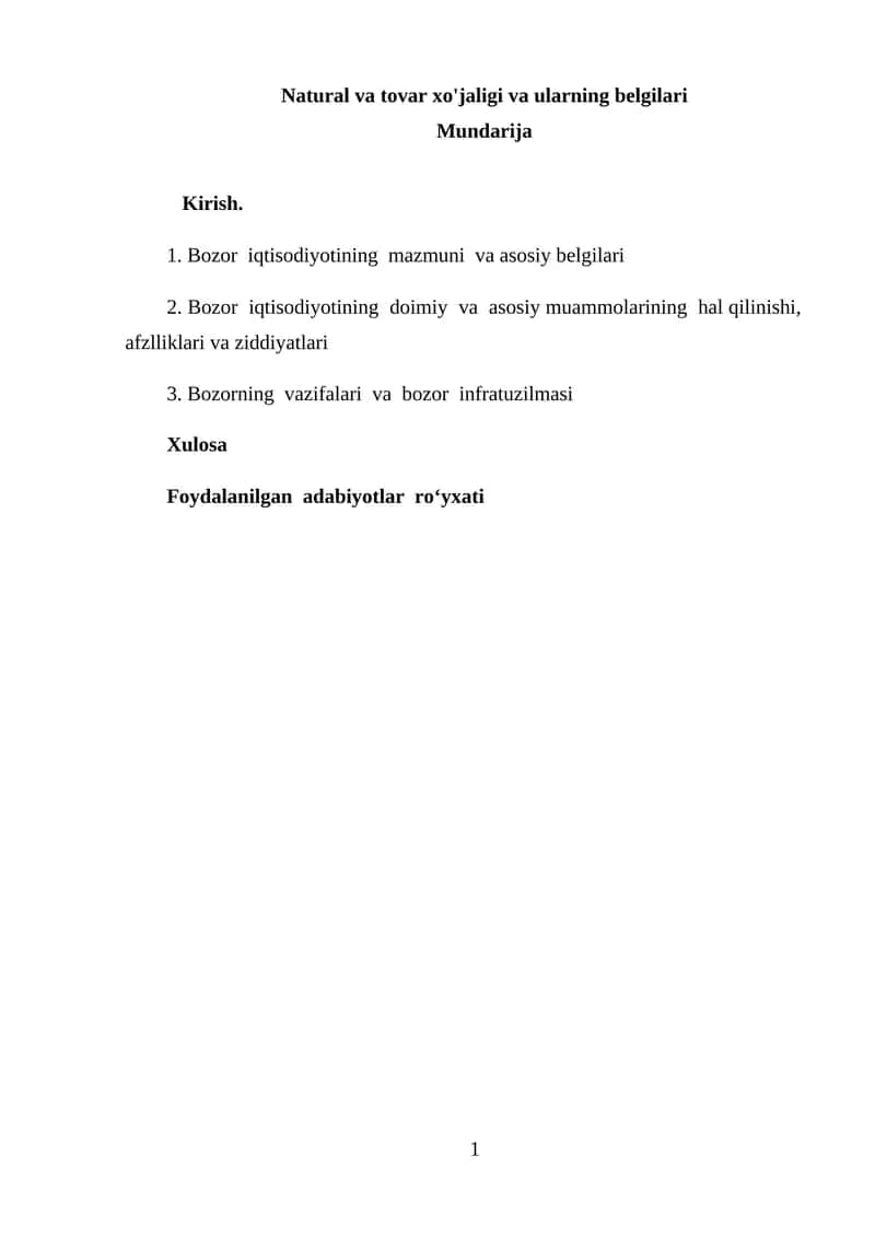 Bozor iqtisodiyoti 1