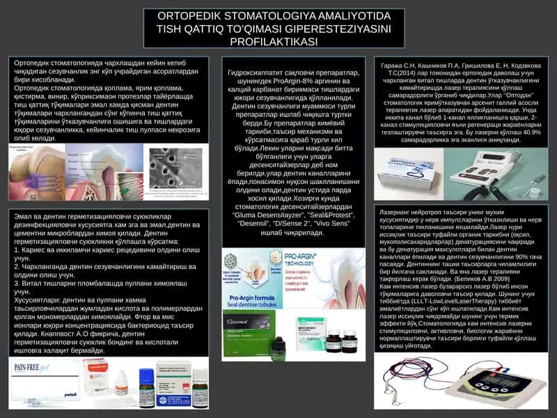 ORTOPEDIK STOMATOLOGIYA AMALIYOTIDA TISH QATTIQ TO’QIMASI GIPERESTEZIYASINI PROFILAKTIKASI 1