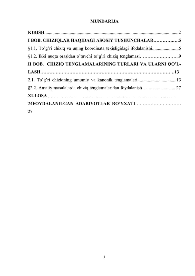 Chiziqli tenglamalar 1