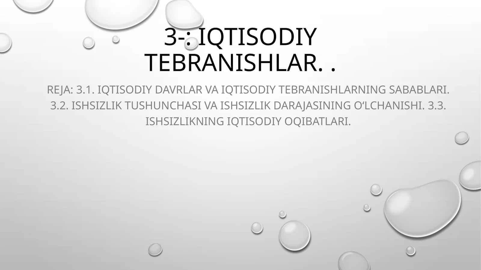 Iqtisodiy tebranishlar 1