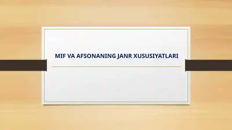 MIF VA AFSONANING JANR XUSUSIYATLARI