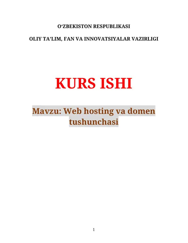 Test va viktorina web-ilovasi  kurs ishi 1