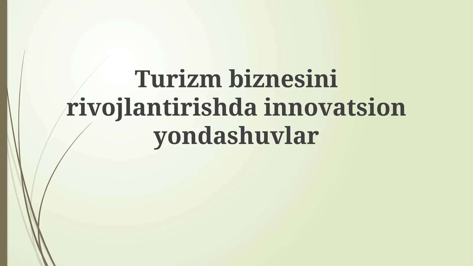 Turizmbiznesinirivojlantirishdainnovatsionyondashuvlar 1