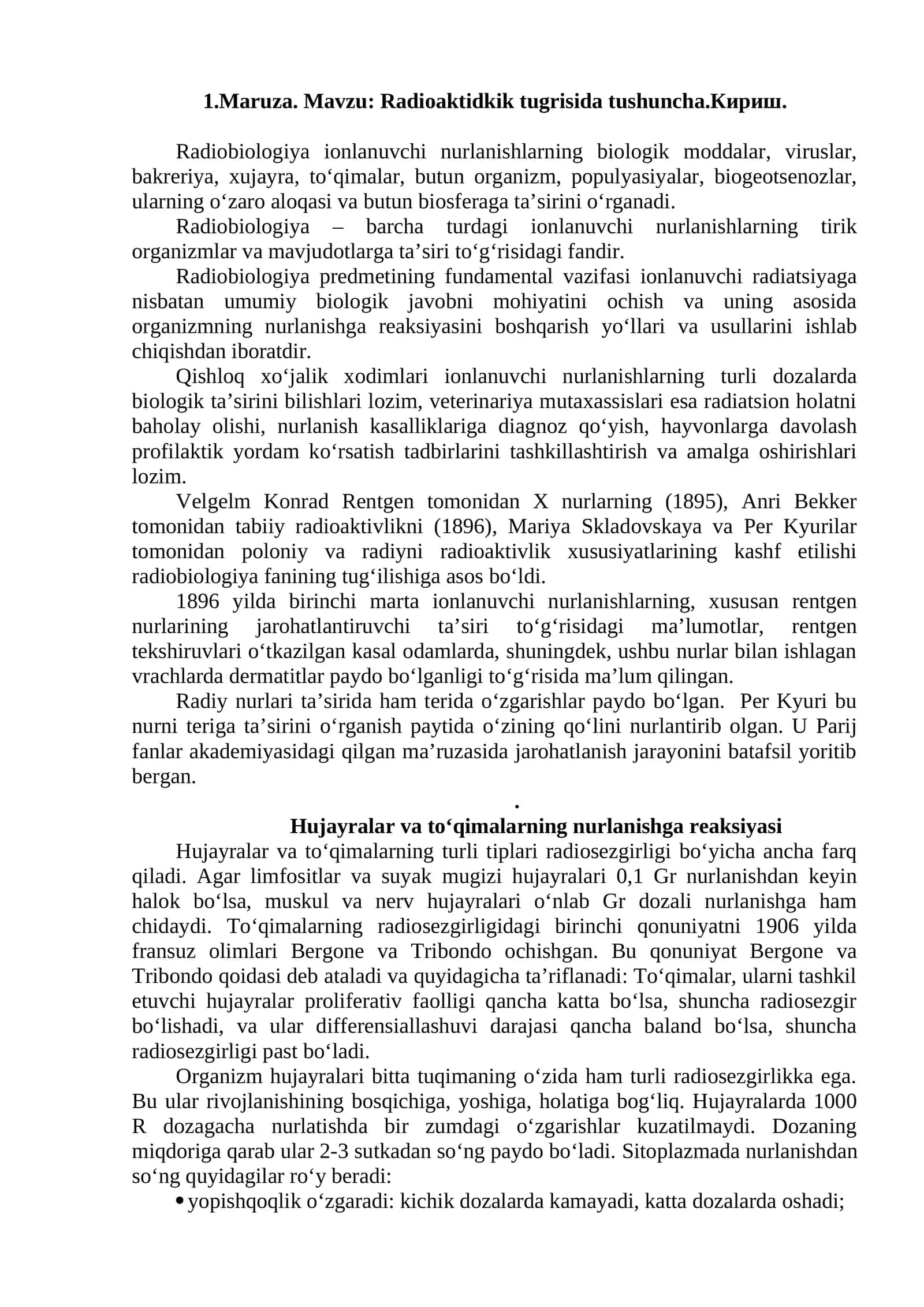 Radioaktidkik tugrisida tushuncha 1