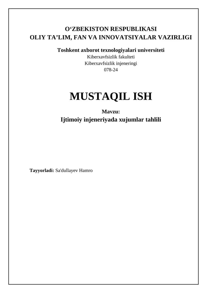Ijtimoiy injeneriya hujumlarining asoslari va turlari 1