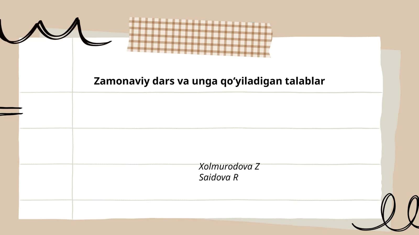 Zamonaviy dars va unga qoʻyiladigan talablar 1