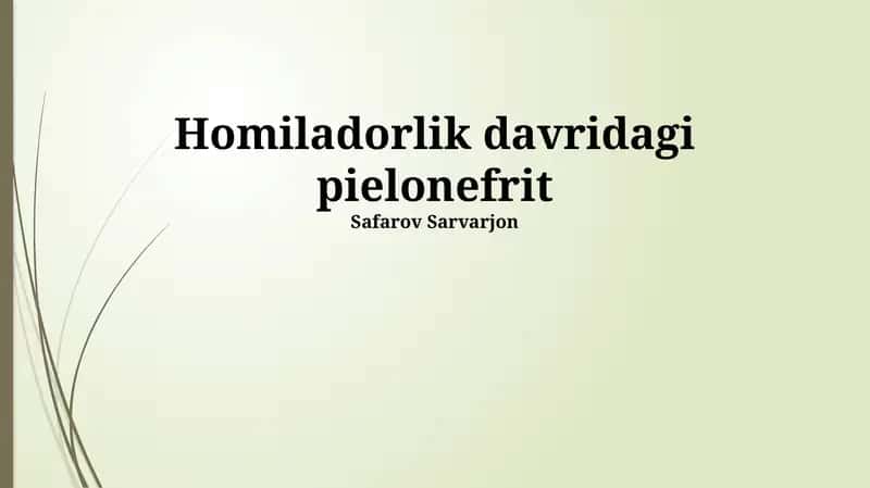Homiladorlik davridagi pielonefrit 1