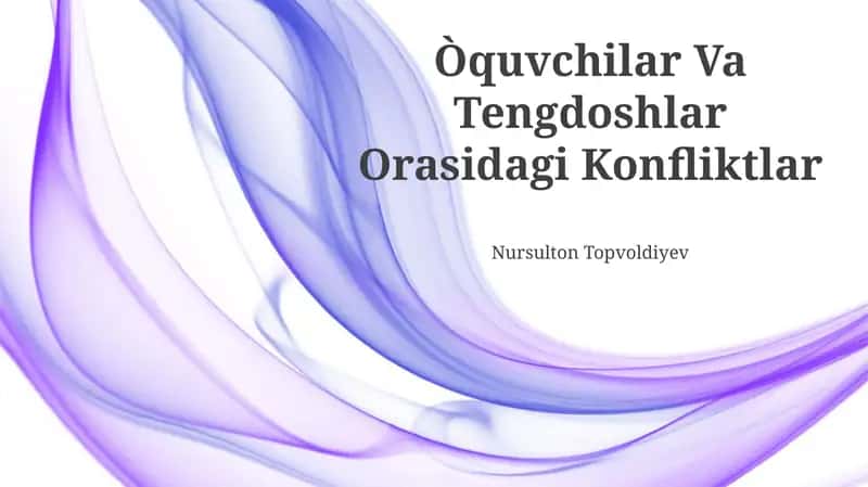 Òquvchilar Va Tengdoshlar Orasidagi Konfliktlar 1