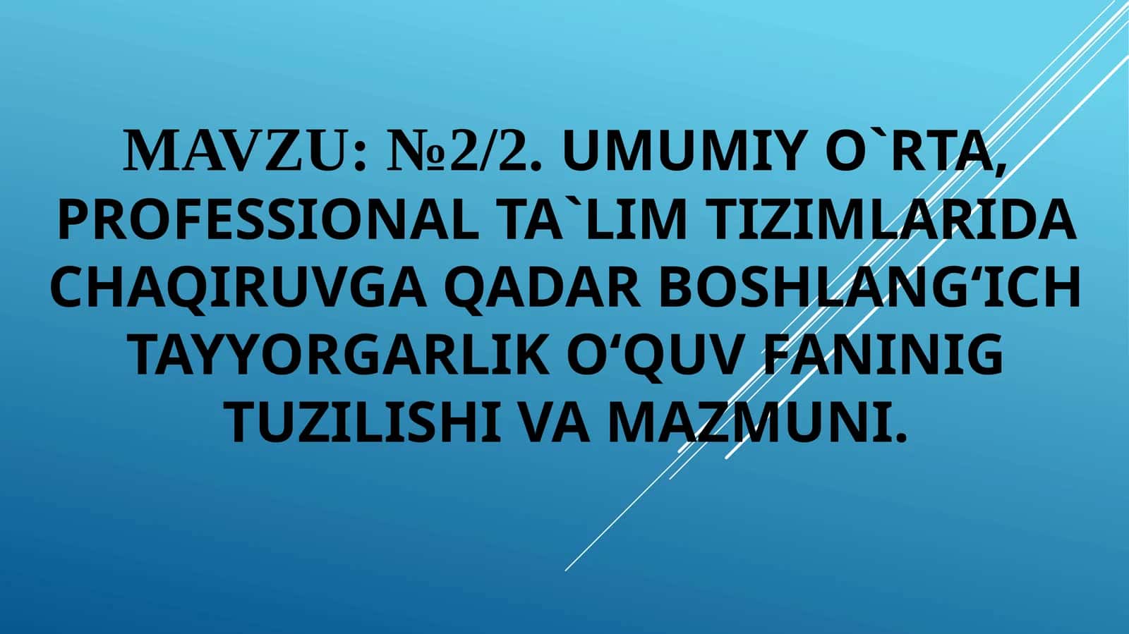 Chaqiruvga qadar boshlang‘ich tayyorgarlik 1